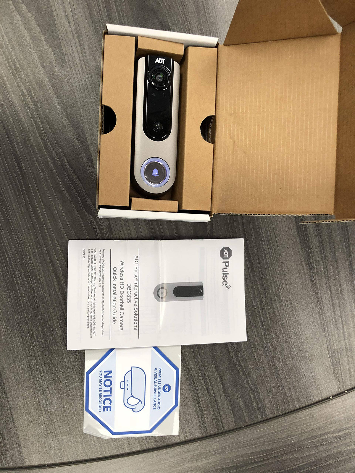 DBC835 ADT Pulse Doorbell Camera for Home Security Monitoring