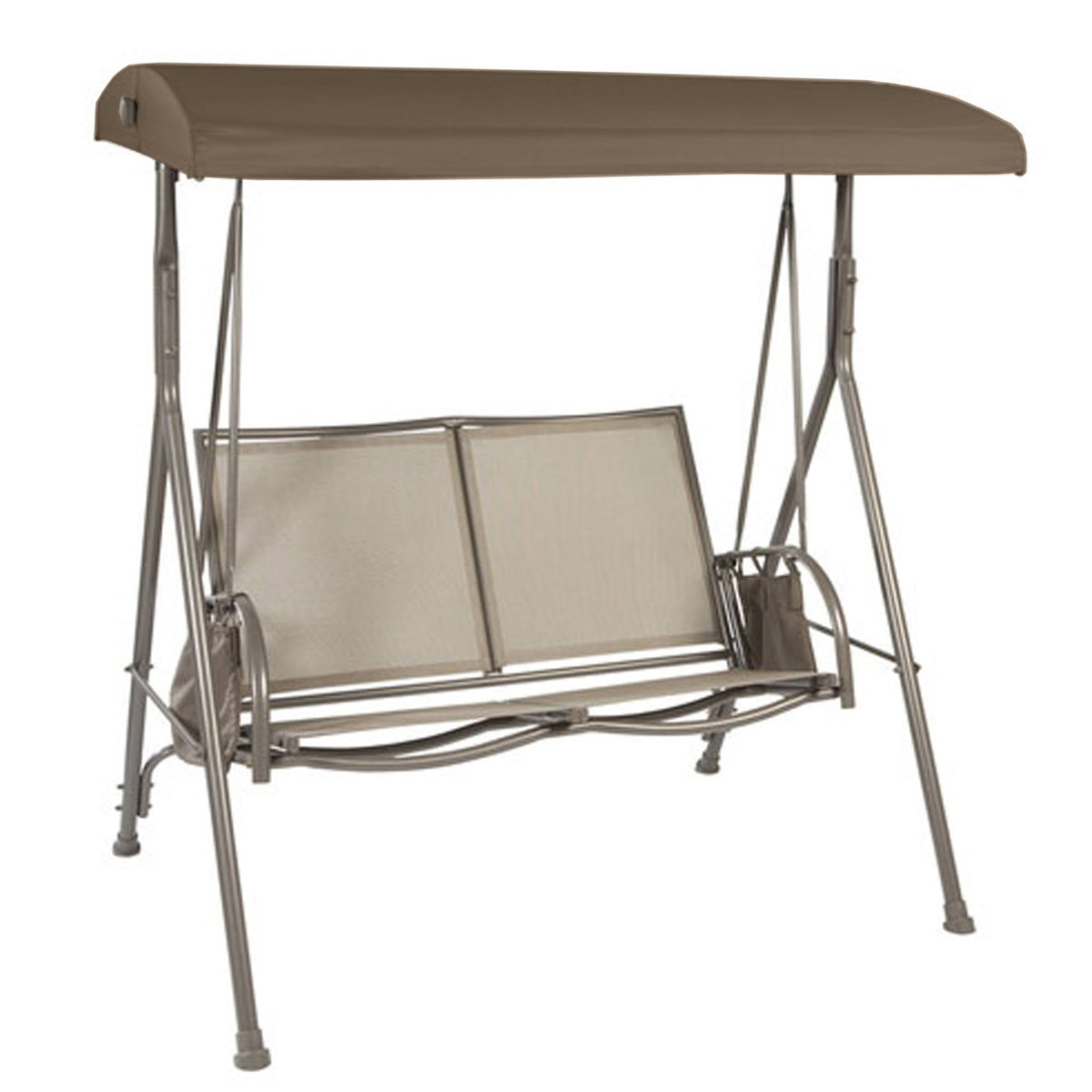 Nutmeg and White Replacement Canopy Top for Garden Treasures 2-Person Sling Swing