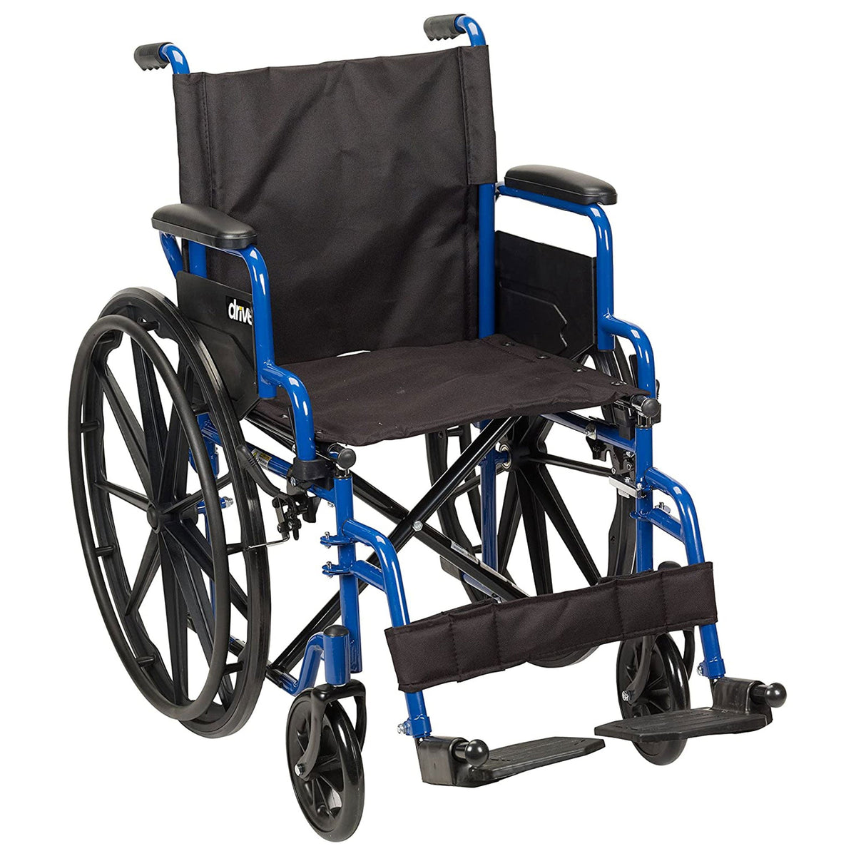 Drive Medical Blue Streak Lightweight Folding Wheelchair with 20-Inch Wide Seat