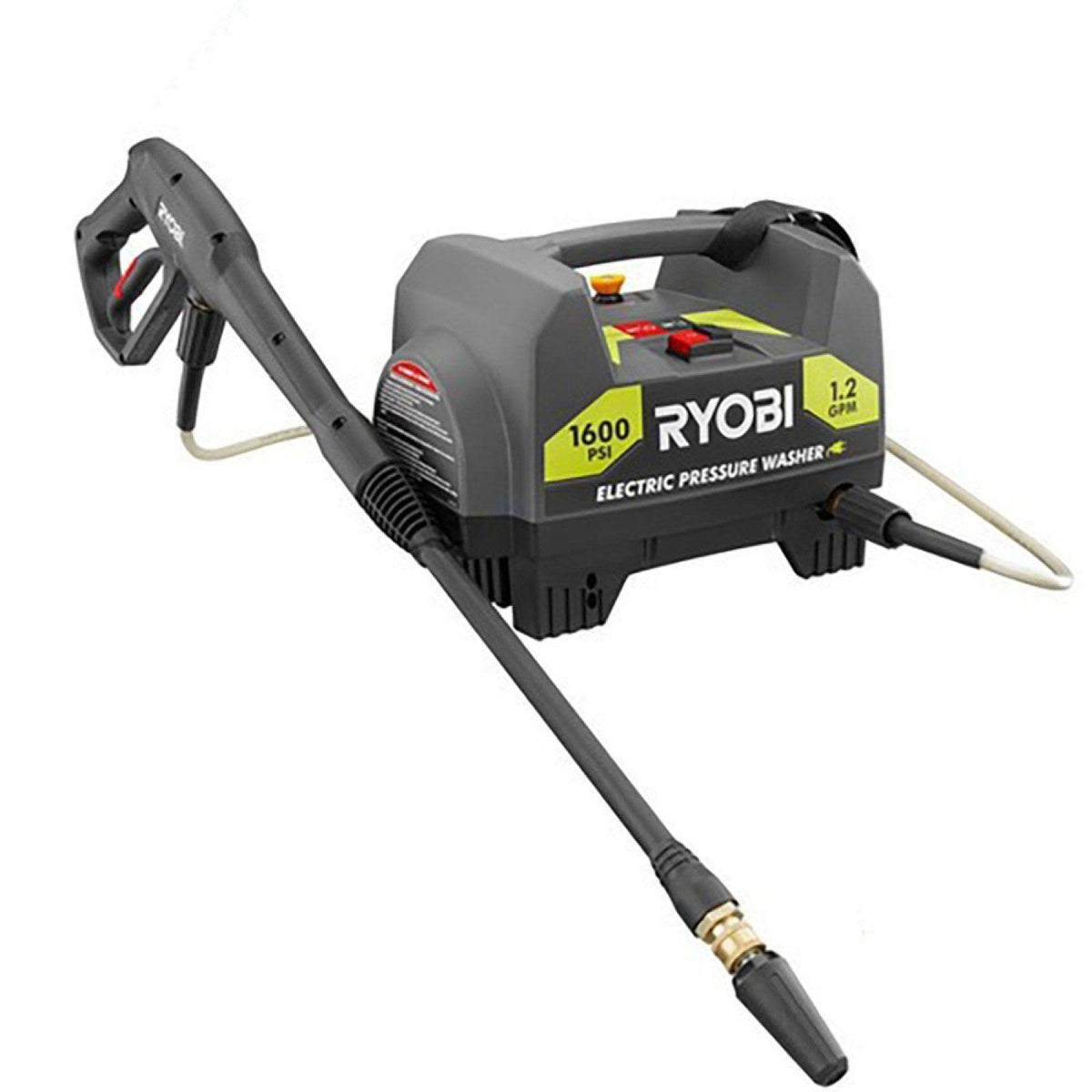 Ryobi ZRRY141612 Electric Pressure Washer with 1600 PSI and 1.2 GPM Performance