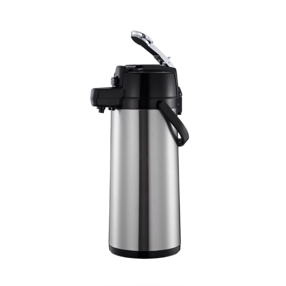 Excellante Lever-Top Airpot, 2.2 LITER/74 OZ, Stainless Steel Body with Glass Lining