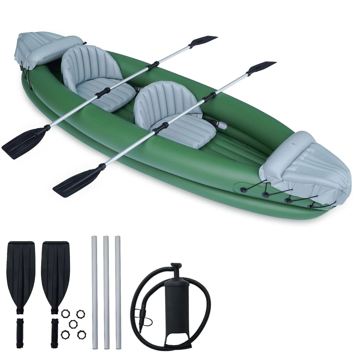 Naipo Inflatable 2-Person Kayak for Adults with Aluminum Oars, Carry Bag, Patch Kit and Air Pump