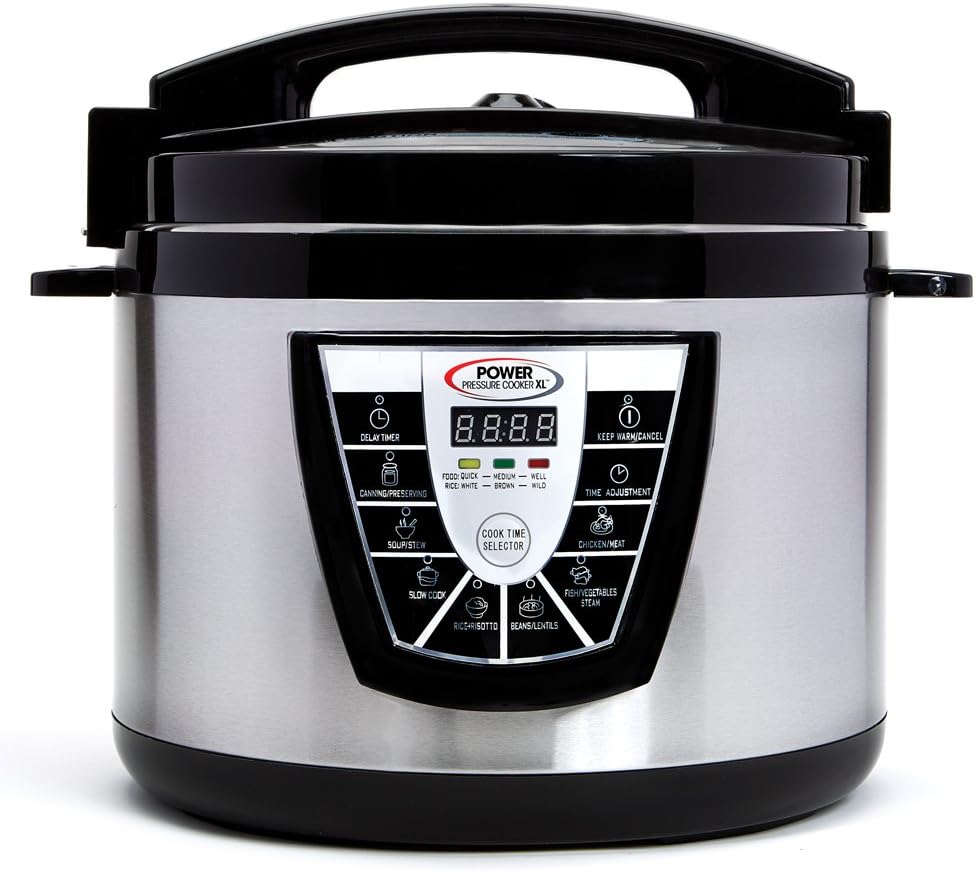 Power Pressure Cooker XL 10-Quart Multi-Cooker with 7 One-Touch Programs, Silver