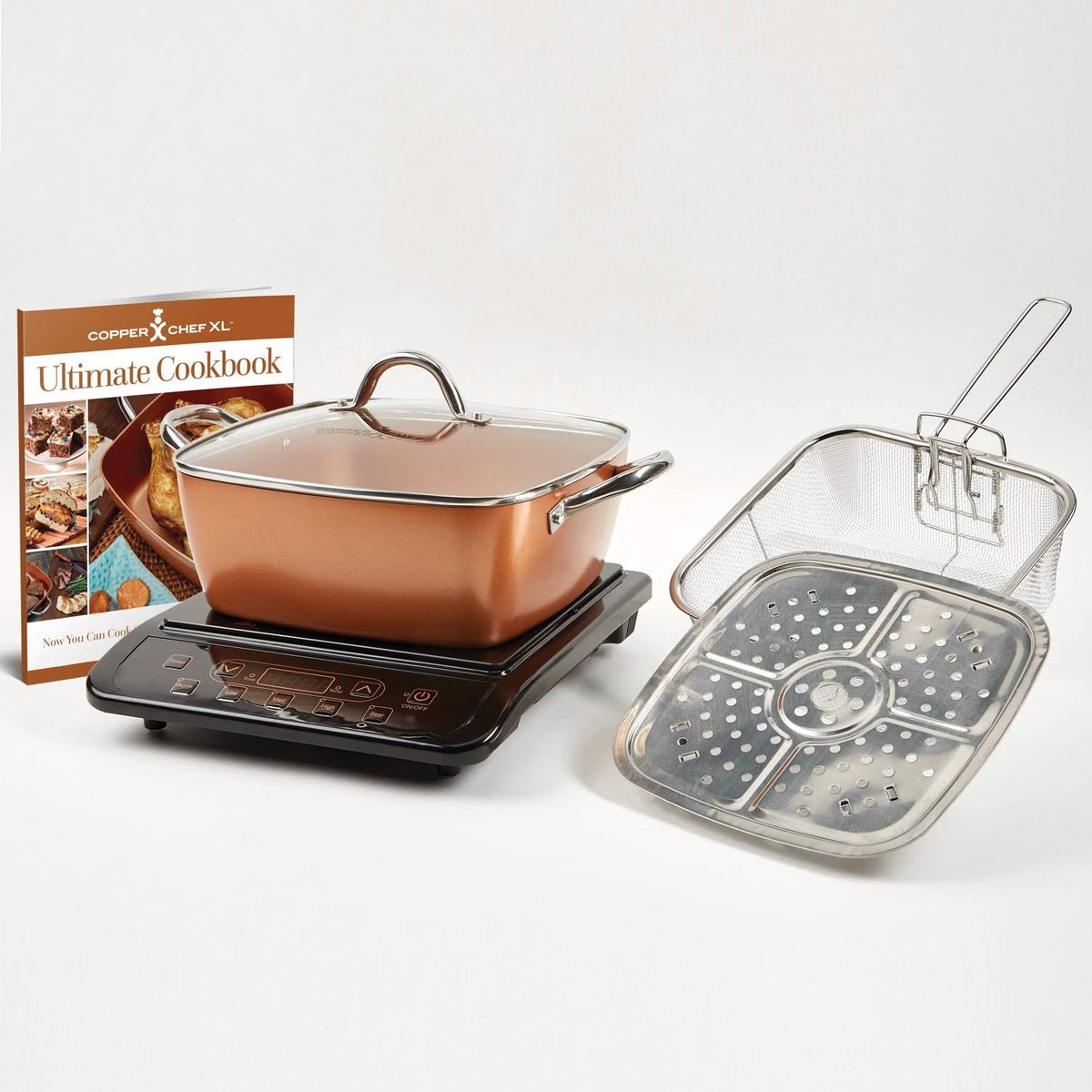 Copper Chef XL Precision Induction Cooktop with 11-Inch Casserole Set