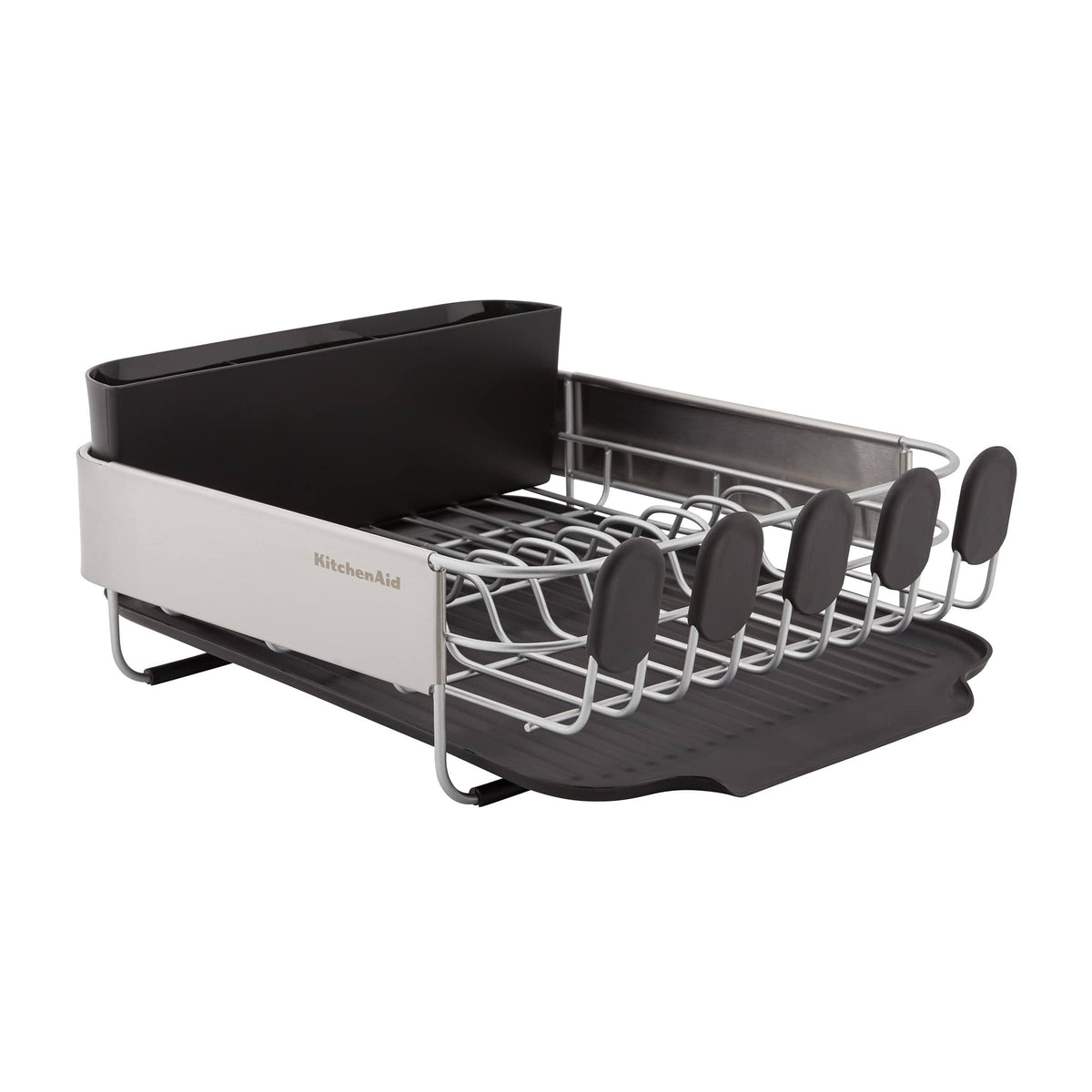 Black KitchenAid Compact Dish Rack, Crafted from Stainless Steel, 16.06-Inch