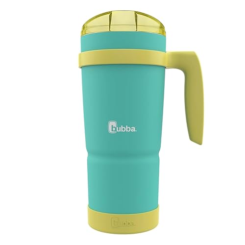 Bubba Envy S 32 oz Vacuum-Insulated Stainless Steel Tumbler with Lid, Removable Bumper and Handle, Sweat Resistant, BPA-Free, Island Lemon