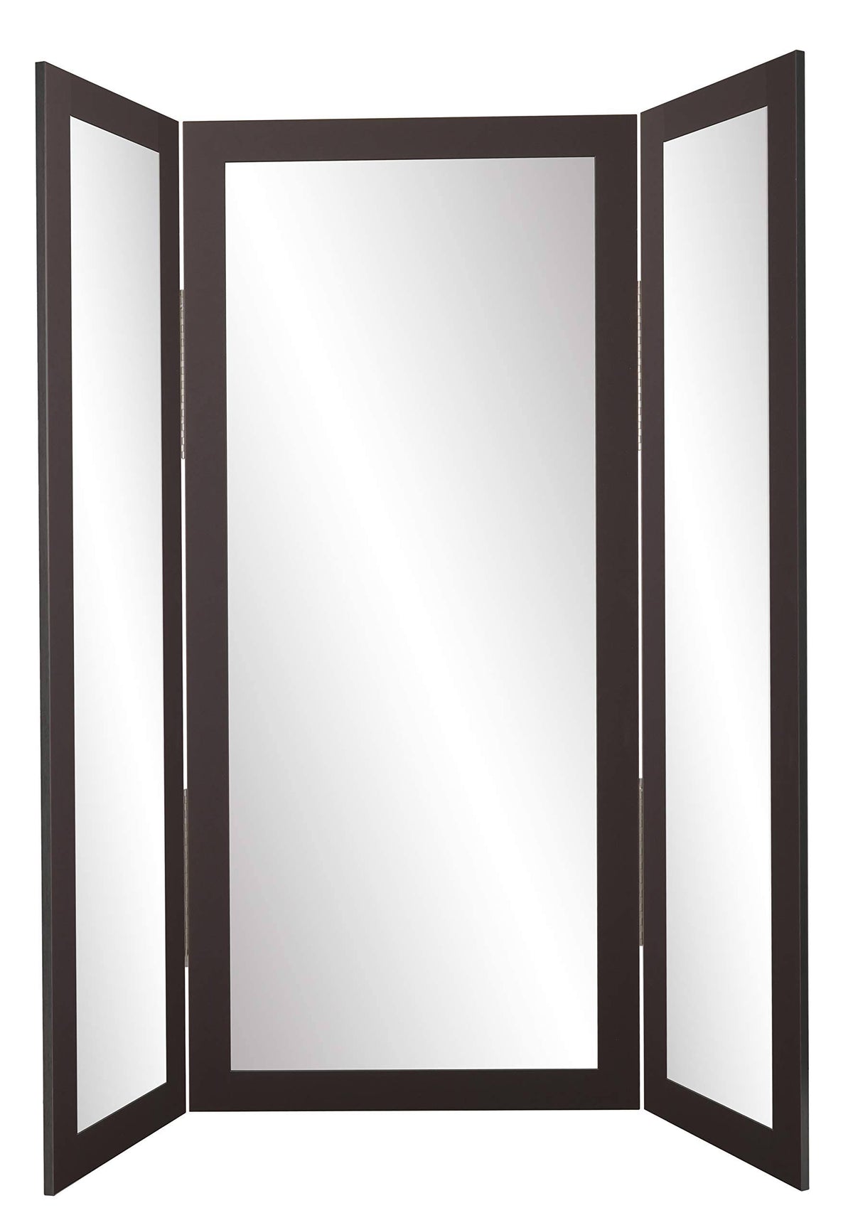 BrandtWorks Full-Body Trifold Dressing Mirror with Black Finish