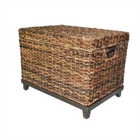 Threshold Large Wicker Storage Trunk in Dark Global Brown