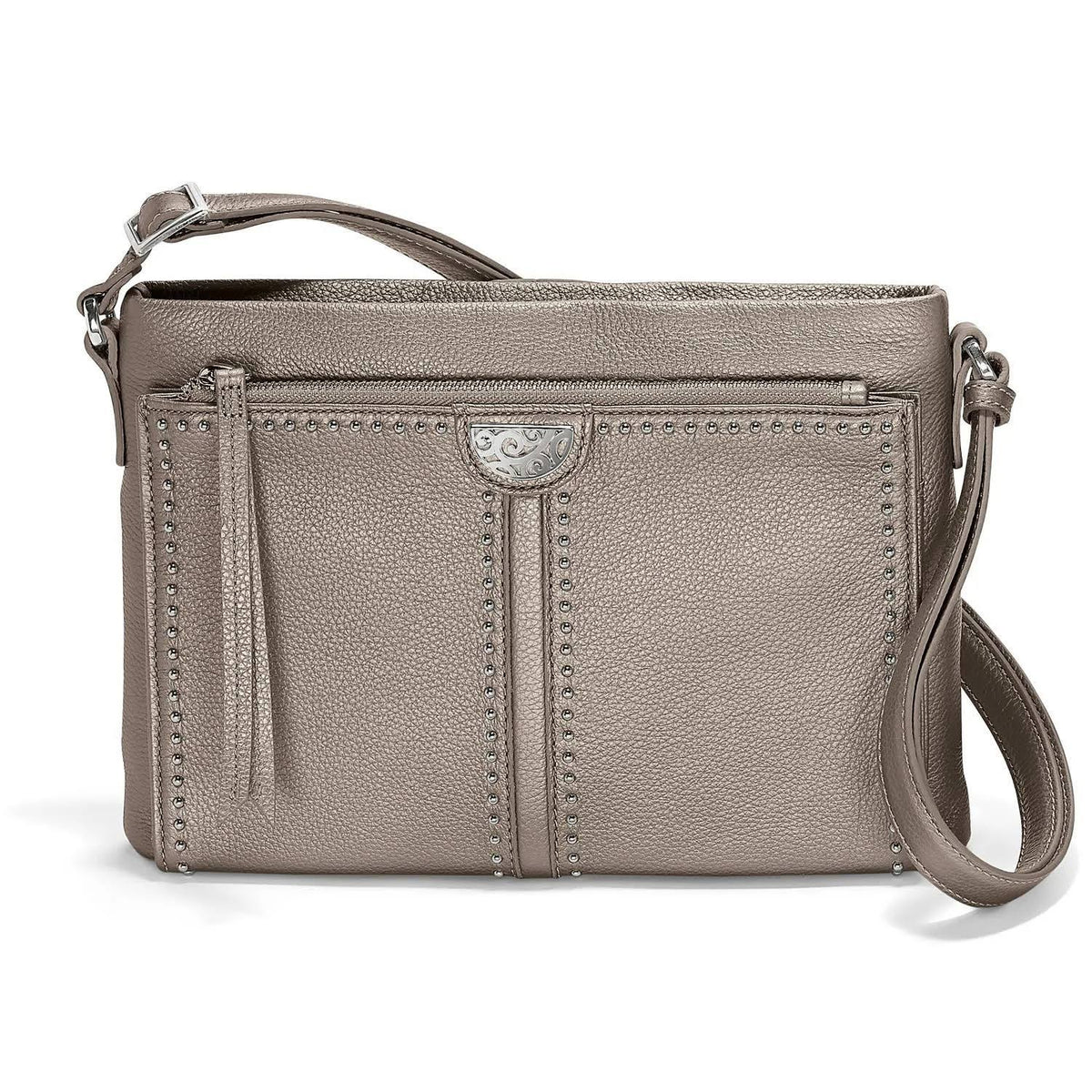 Brighton Jagger Cross-Body Organizer in Zinc Pearl