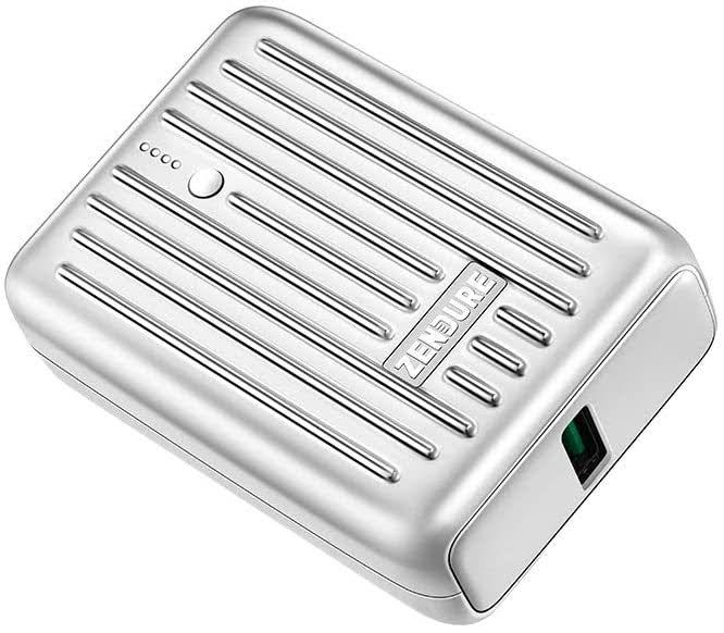 Silver Zendure Supermini Portable Charger with 10,000mAh Capacity and USB-C PD