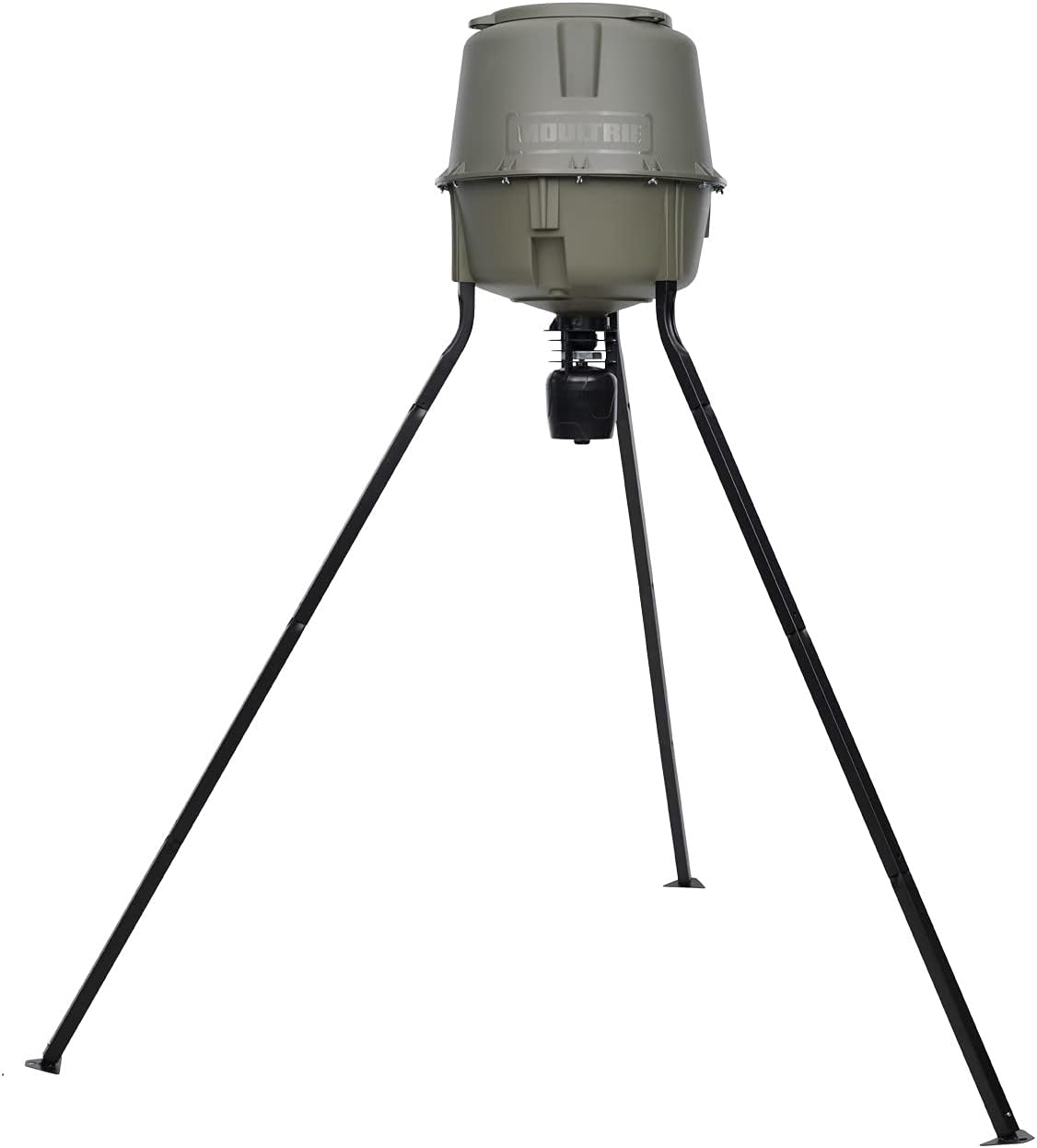 Moultrie 30 Gallon Spin Cast Deer Feeder with Tripod, 200 Pound Capacity, Molded Plastic Housing, and Tools-Free Assembly