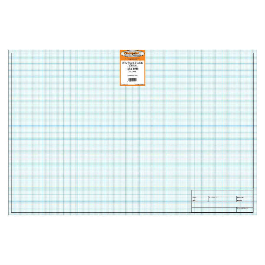 Clearprint Vellum Drawing Sheets, 24 × 36 Inches, 100 Sheets, 1000HTS-8