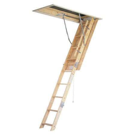 Universal-Fit Wood Attic Ladder for 8 ft. to 10 ft. Ceilings, 22.5 in. x 54 in., Supports up to 250 lb.