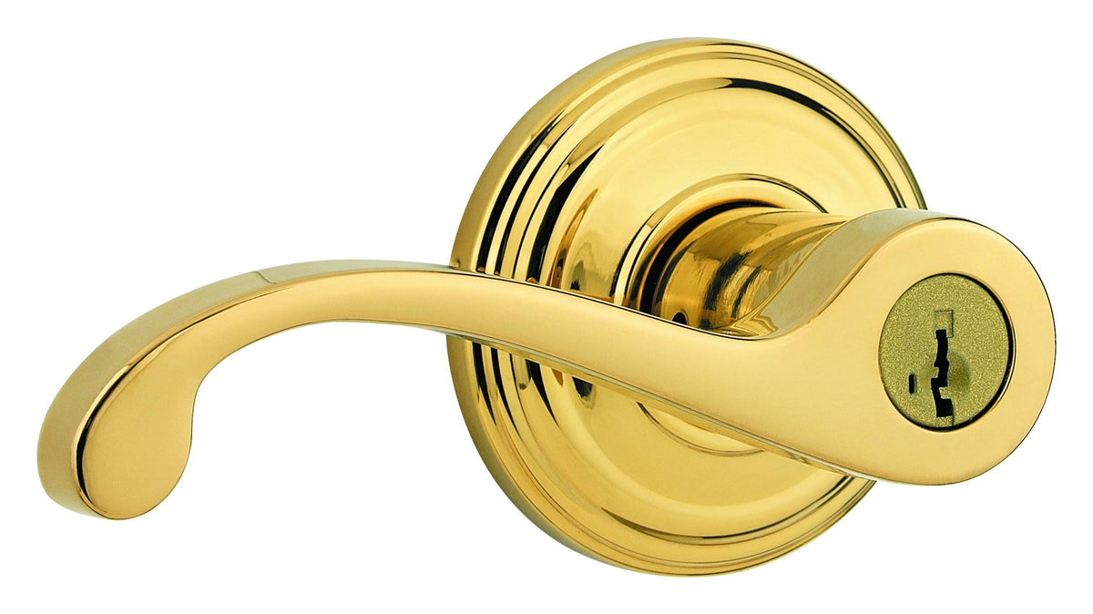 Kwikset 740CHL Commonwealth Keyed Entry Lever with SmartKey Security, Lifetime Polished Brass