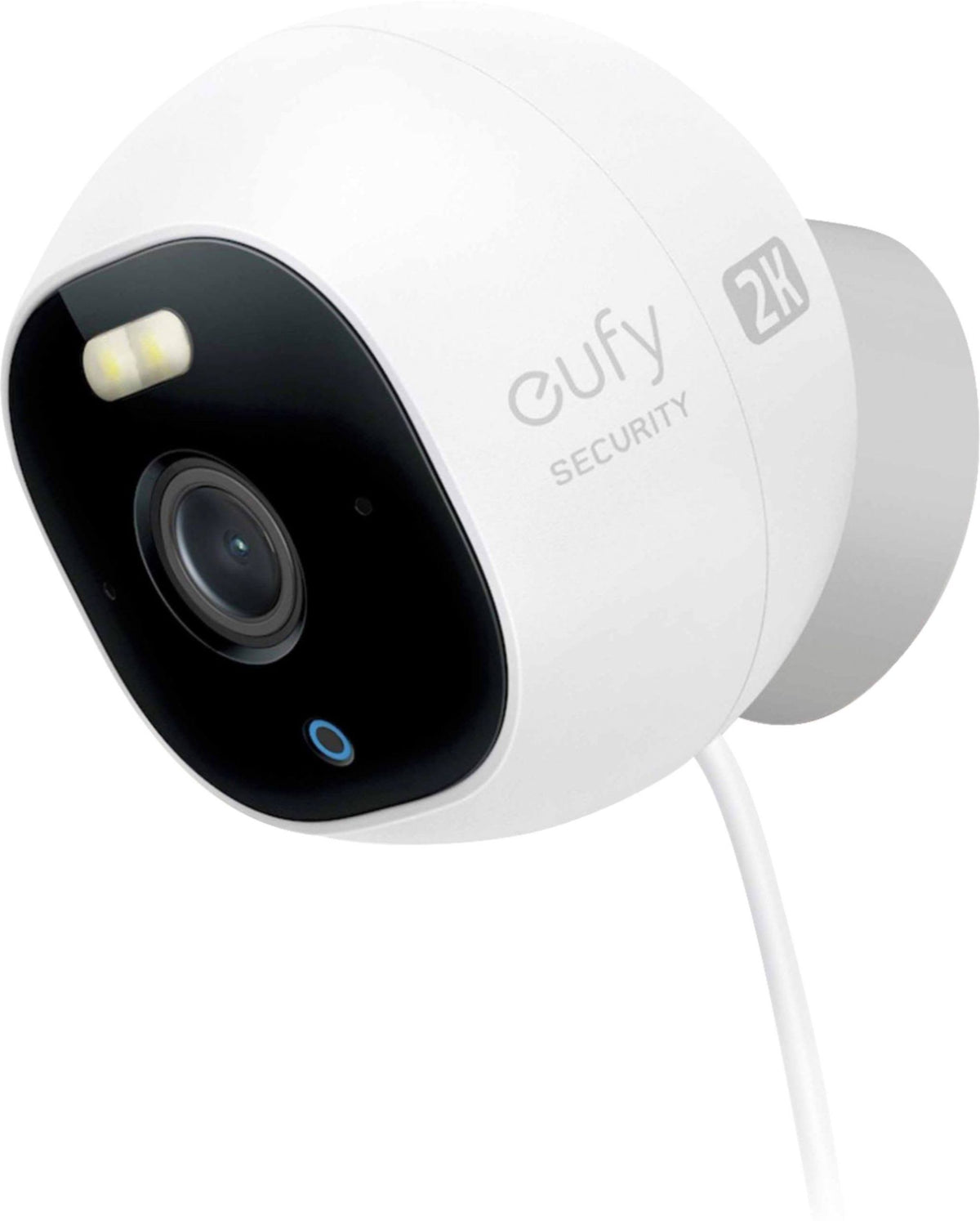 White eufy T8441Z21 Wired Outdoor Security Camera with 2K Resolution and Spotlight