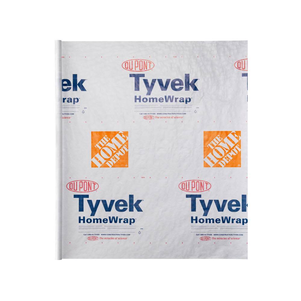 Tyvek HomeWrap Housewrap Roll, 9 ft. x 150 ft., for Residential Weather Protection