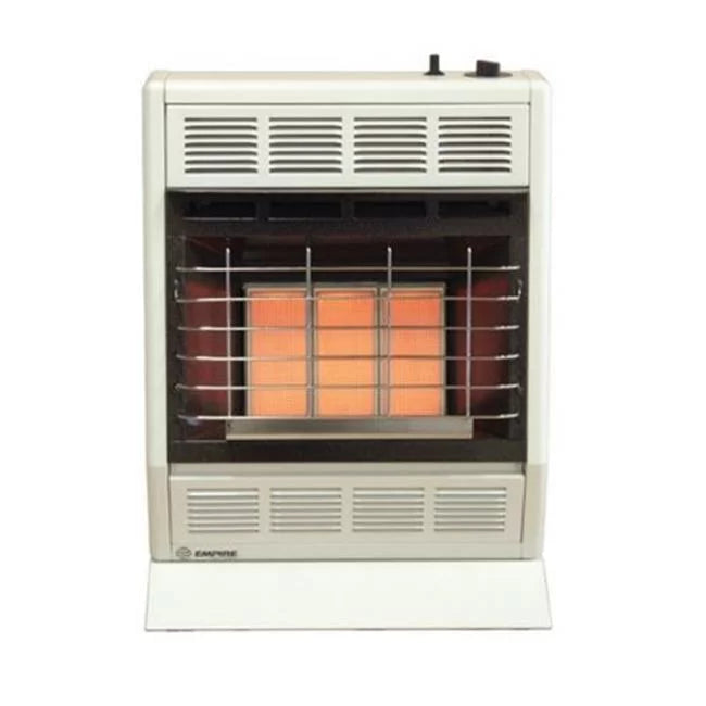 Empire SR18WNAT VF Infrared Gas Heater, 18000 BTU with 3 Heat Settings, Manual Controls, White