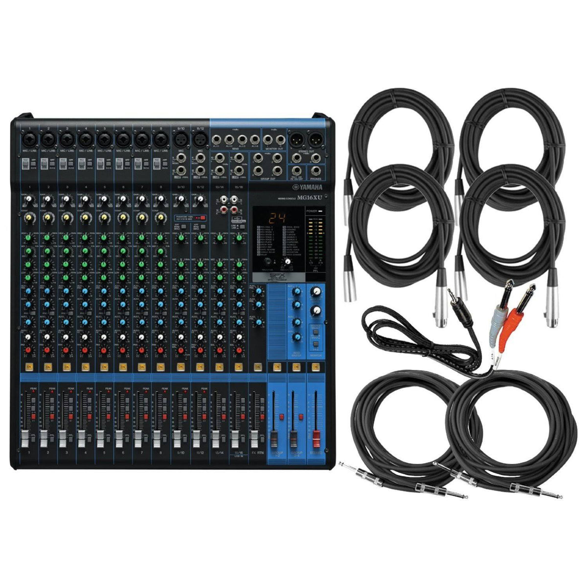Yamaha MG16XU 16-Input, 6-Bus Mixer with Compression Effects, USB and Rack Compatibility