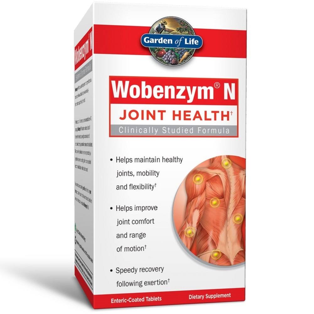 Garden of Life Wobenzym N Systemic Enzymes Joint Support Supplement, 800 Tablets