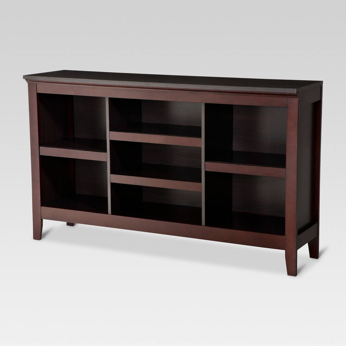 Threshold Carson Horizontal Bookcase, 32 × 22 Inches, with Adjustable Shelves, Espresso