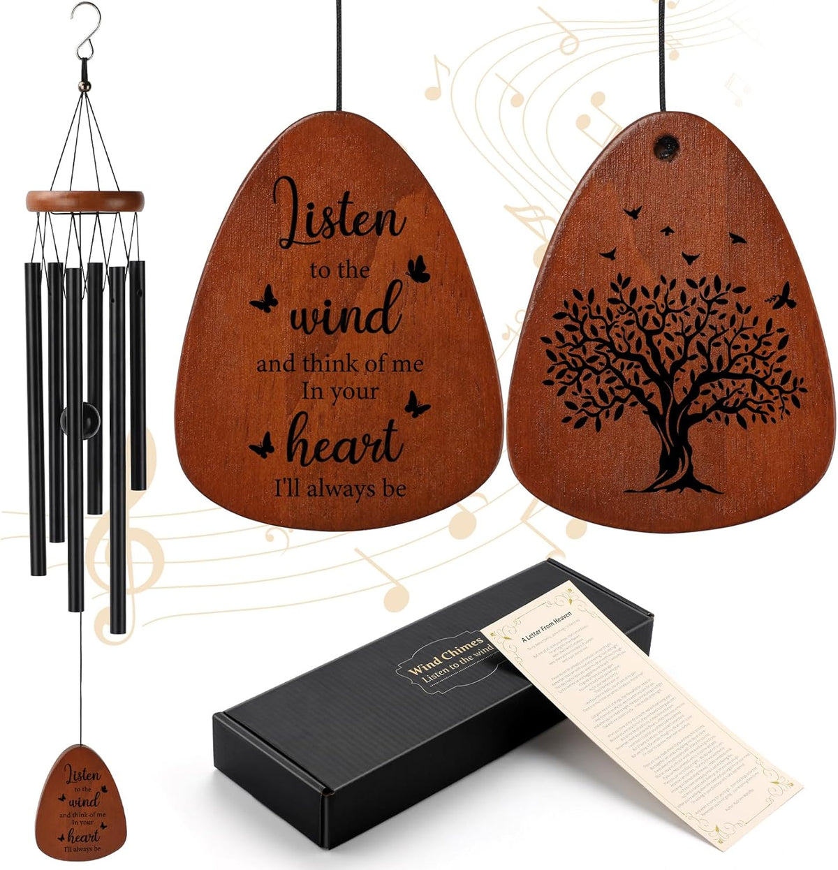 26-Inch Memorial Wind Chimes by PRSTENLY, Sympathy Remembrance Gift for Loss of a Loved One, Father, Mother, Son, Daughter, Friend, or Sister