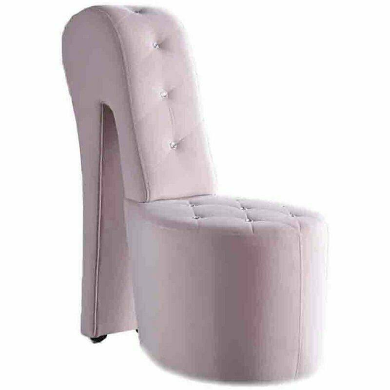 Best Master Furniture Tristram Velvet High-Heel Shoe Chair, Pink, 19 x 22