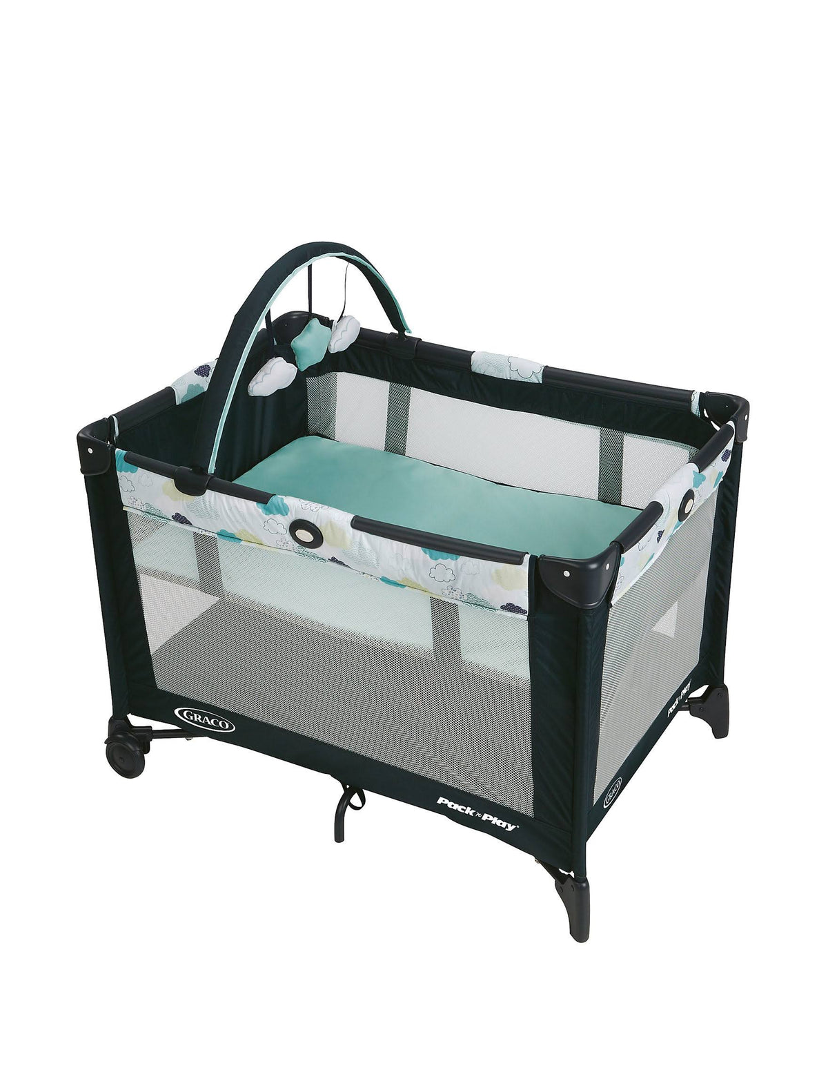 Stratus Gray Graco Pack ’n Play Playard with Automatic Folding Feet