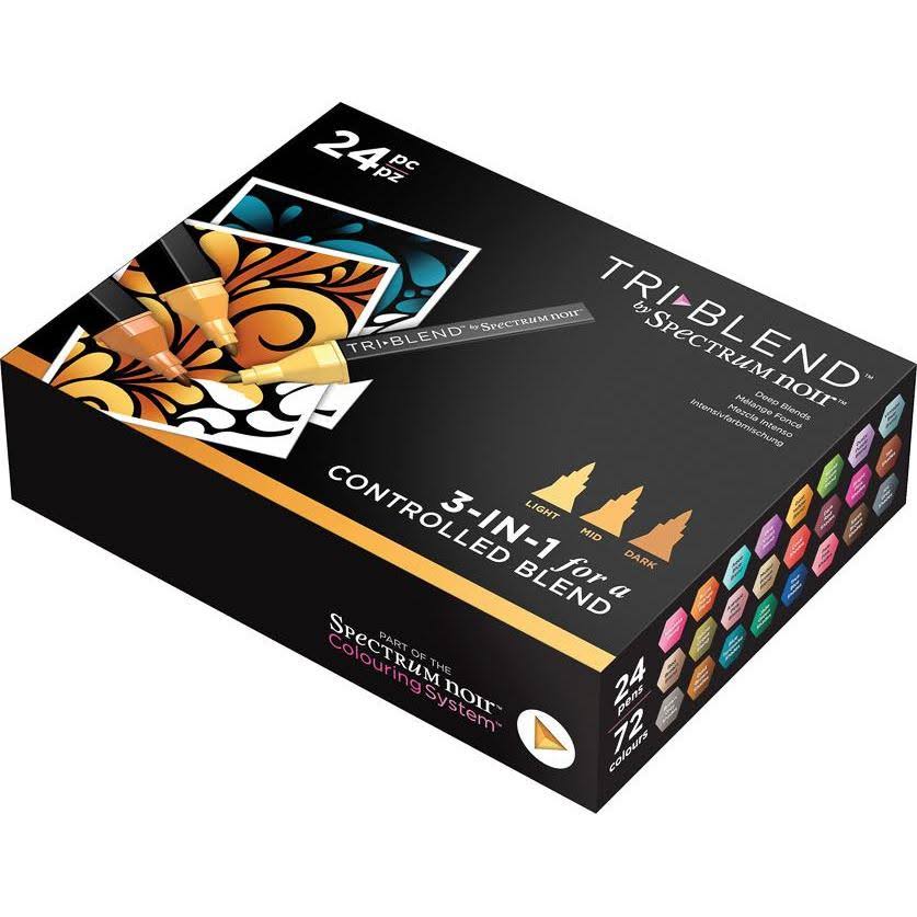 Spectrum Noir Triblend Marker Set, 24-Pack with Deep Blends