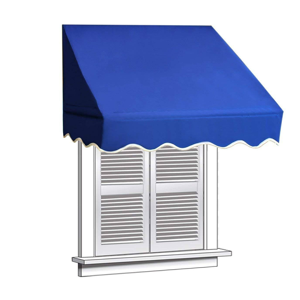 Aleko Blue Window and Door Awning Canopy, 8 x 2 ft.