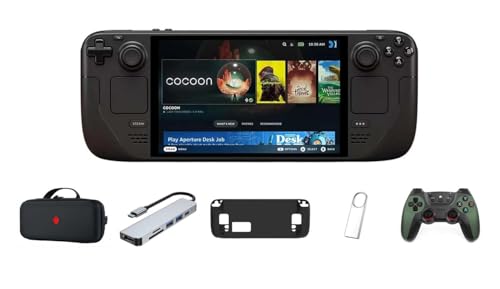 Valve Steam Deck OLED Handheld Gaming Console with 2TB Storage, 7-Inch Touchscreen, 1280 x 800 Display and 5-in-1 Bundle Kit