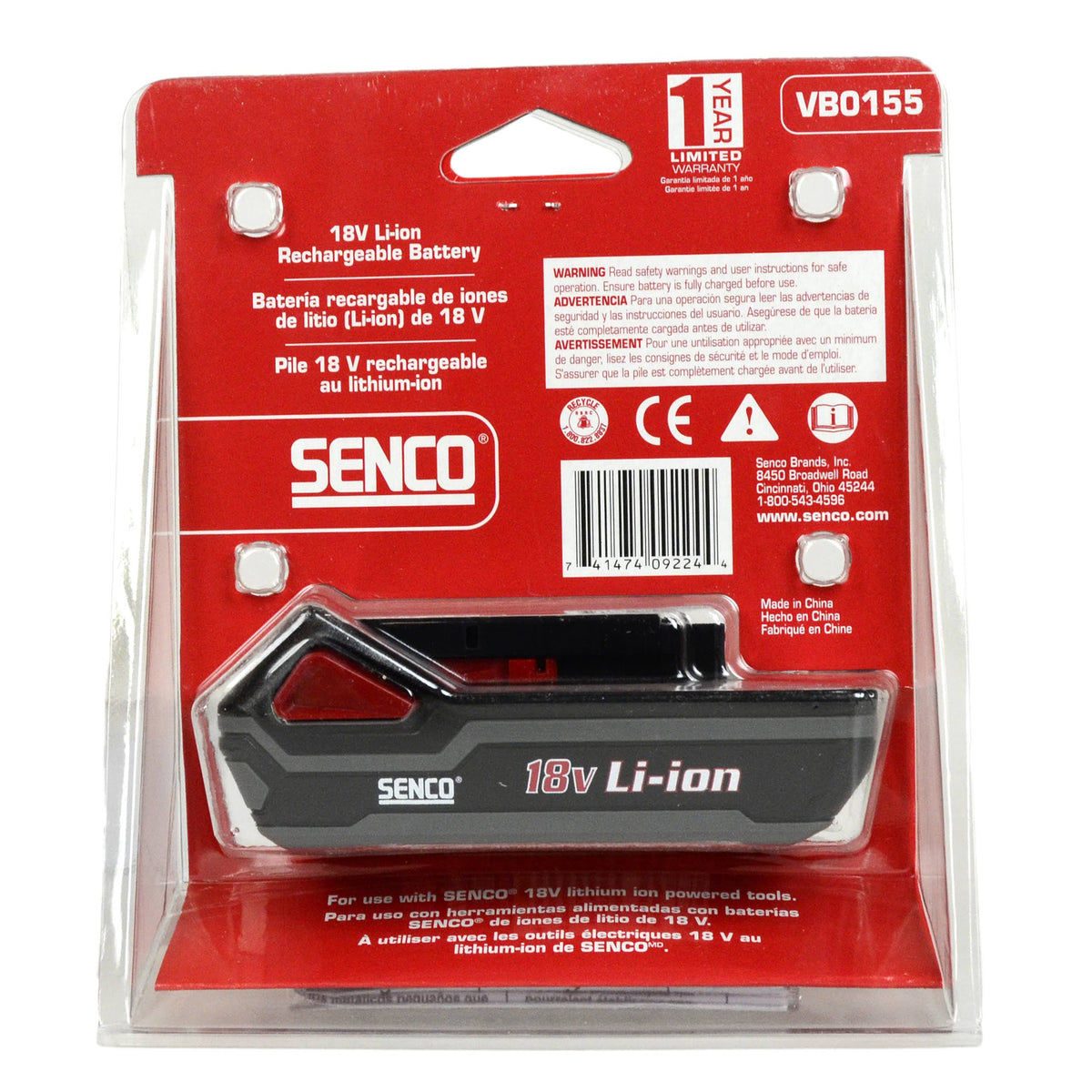 Senco VB0155 Compact 18V Lithium-Ion Replacement Battery