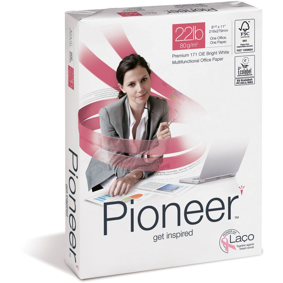 Pioneer Multipurpose Copy Paper, Bright White, 99 Brightness, 22 lbs, 8-1/2 x 11, 5000 Sheets