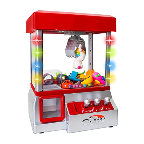 Bundaloo Mini Claw Machine Arcade Game with Lights and Sound, Candy Grabber Prize Dispenser Toy for Kids, Boys and Girls