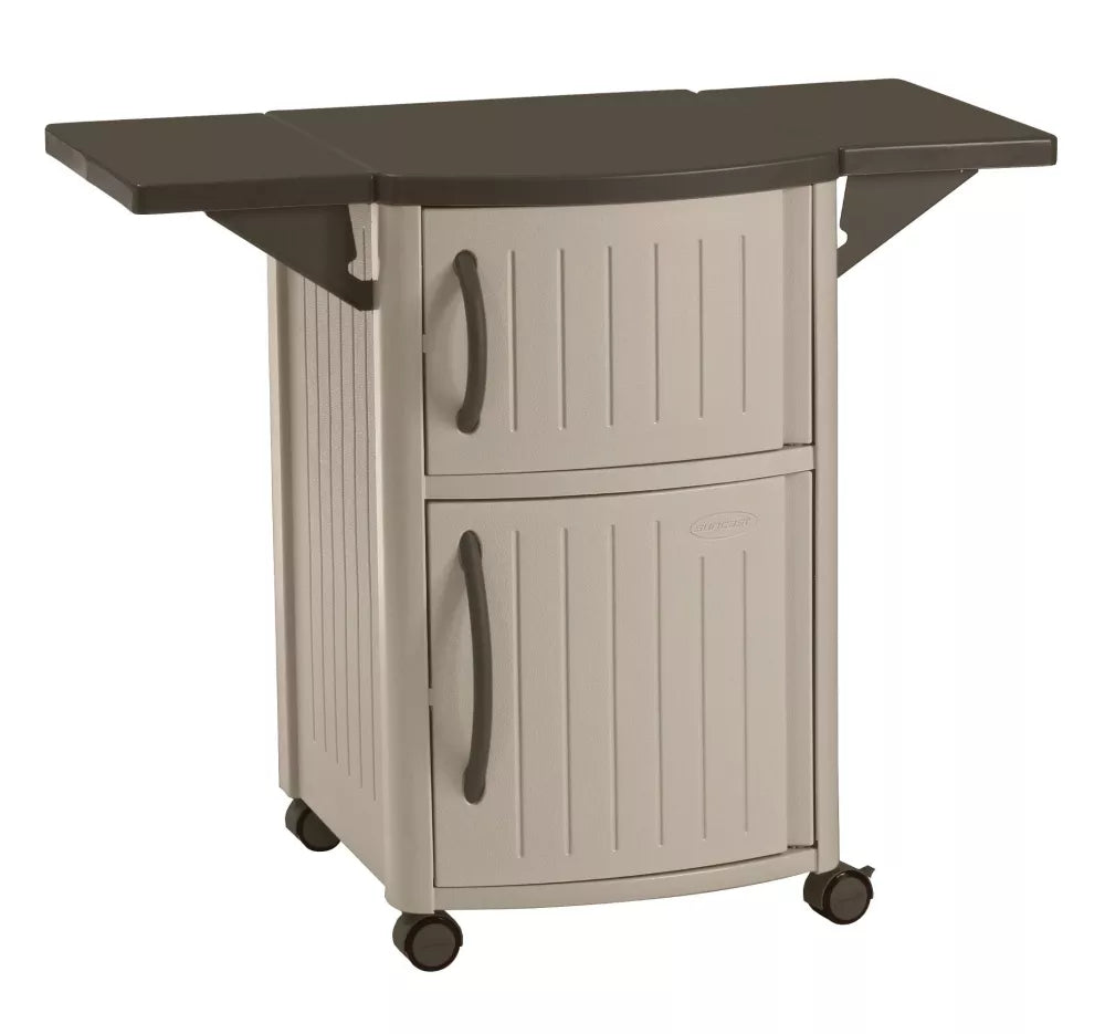 Suncast DCP2000 Outdoor Prep Station Cart in Taupe
