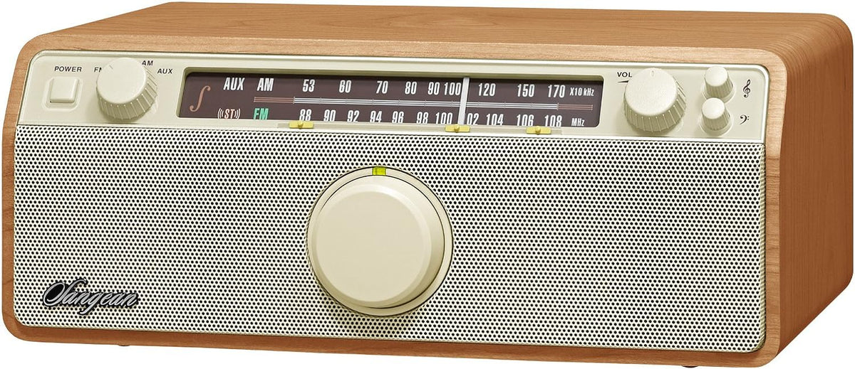 Sangean WR-12BT AM/FM Bluetooth Stereo Radio with AUX-In and Wooden Cabinet, Dark Walnut