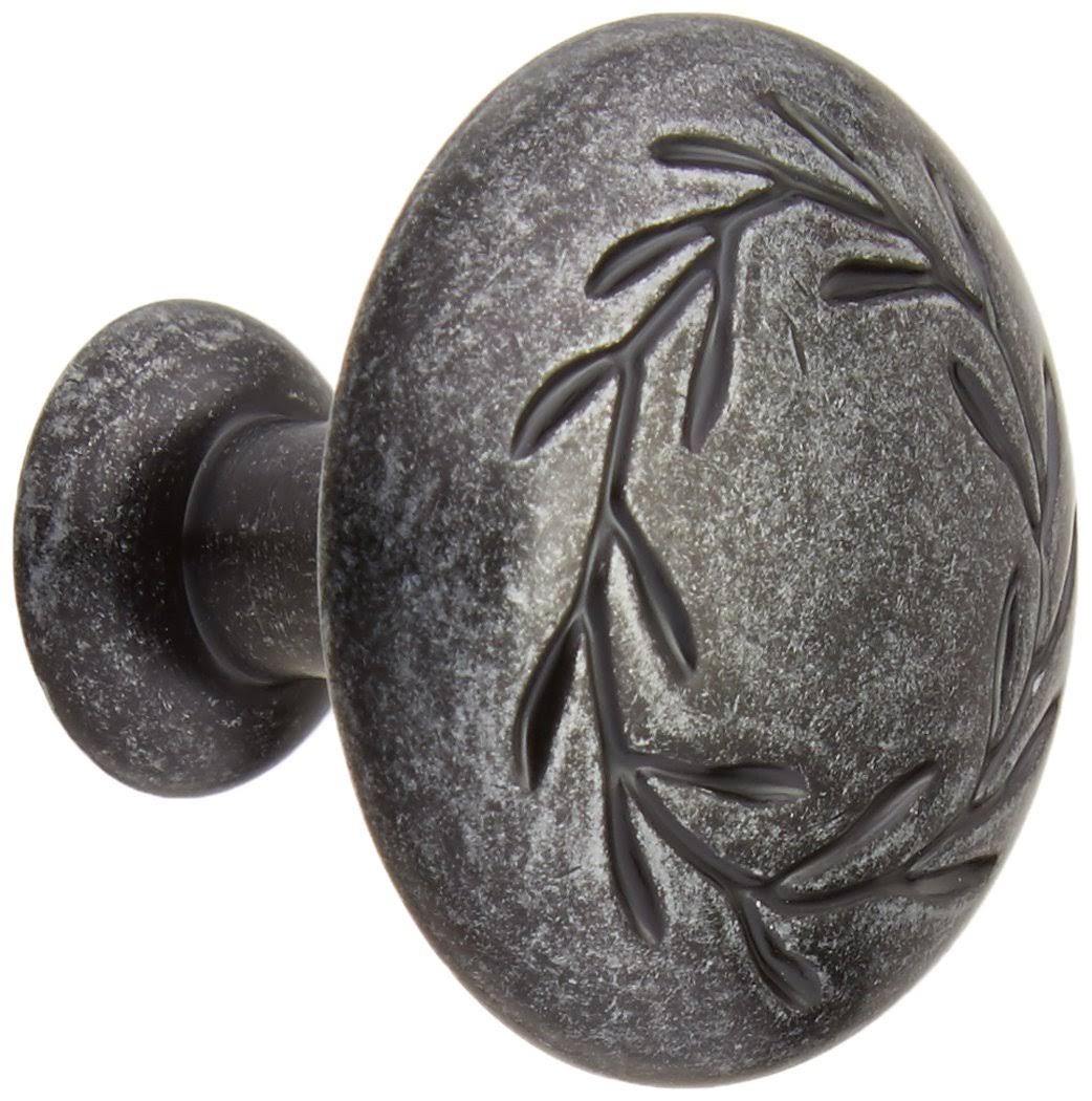 Amerock Inspirations Cabinet Knob, Wrought Iron Dark Leaf Finish, BP1581WID, 1-1/4×22 Diameter, 25 Pack