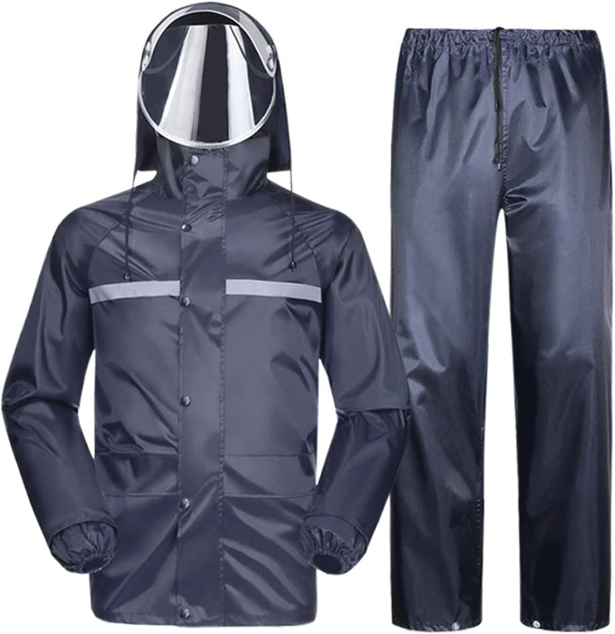 Mens and Womens Split Double-Layer Rain Suit, Thickened Motorcycle Poncho and Rain Pants for Electric Motorcycle Take-Out Riding