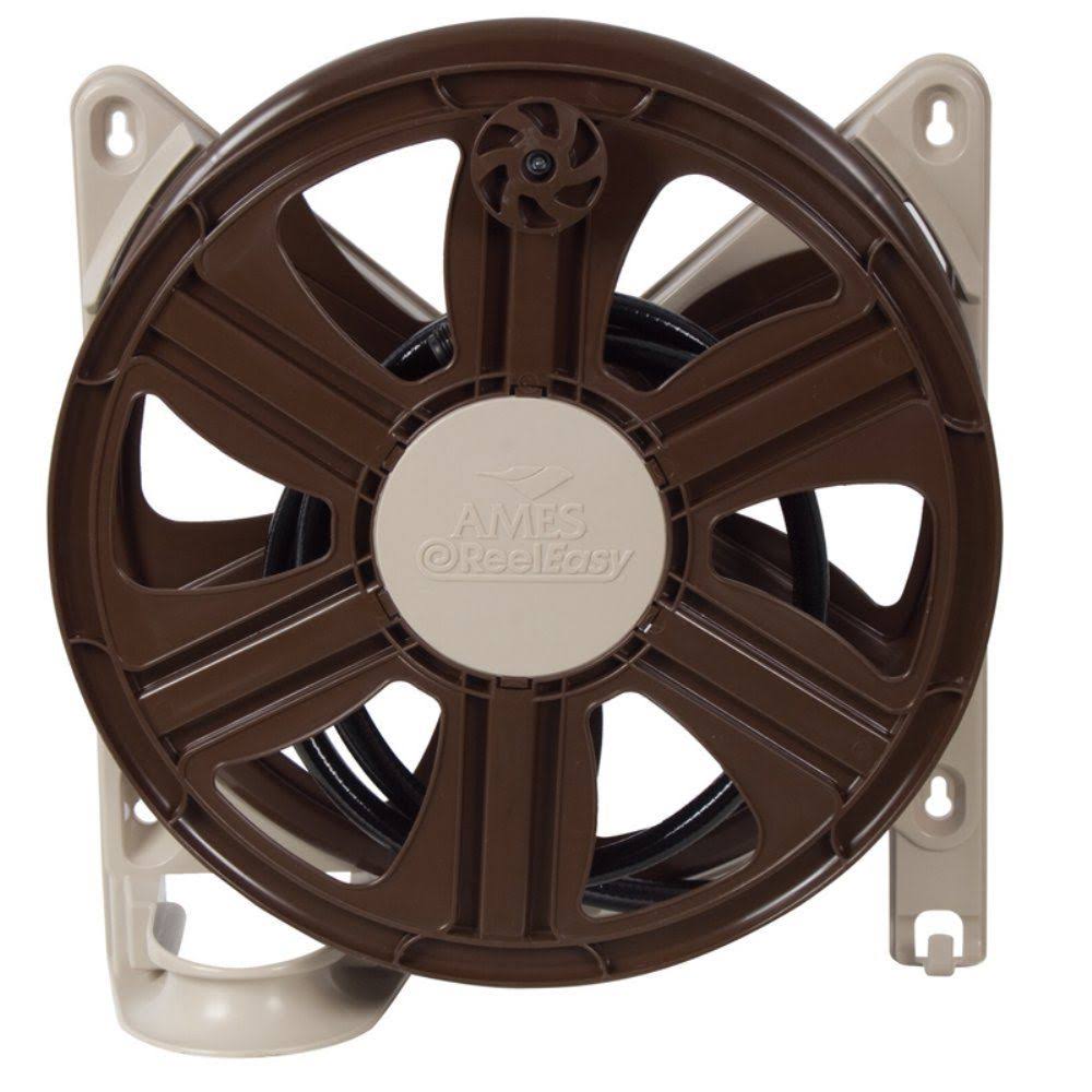 Ames Reeleasy Side-Mount Hose Reel with 100-Feet of Hose, Model 2388340, Tan and Brown