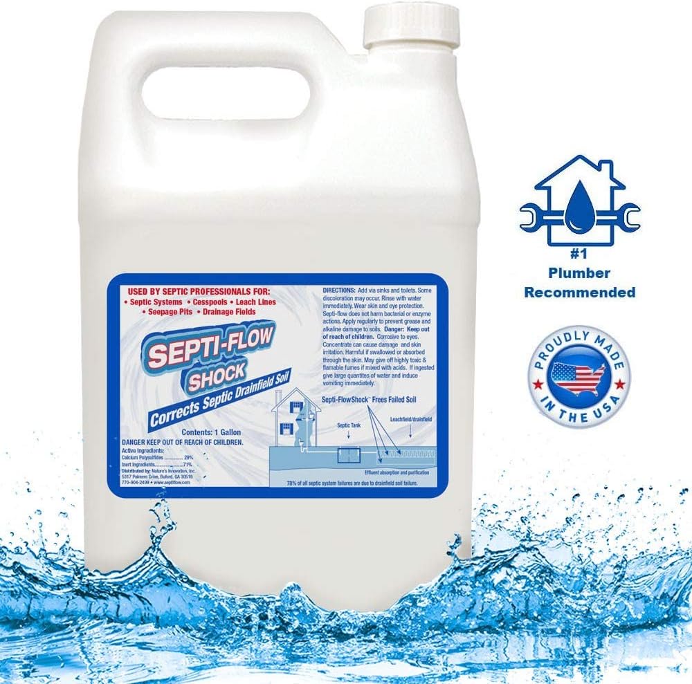 Septi-Flow Septic System Shock Treatment, 4-Gallon Set for Drainfield Clearing and Hardened Soil