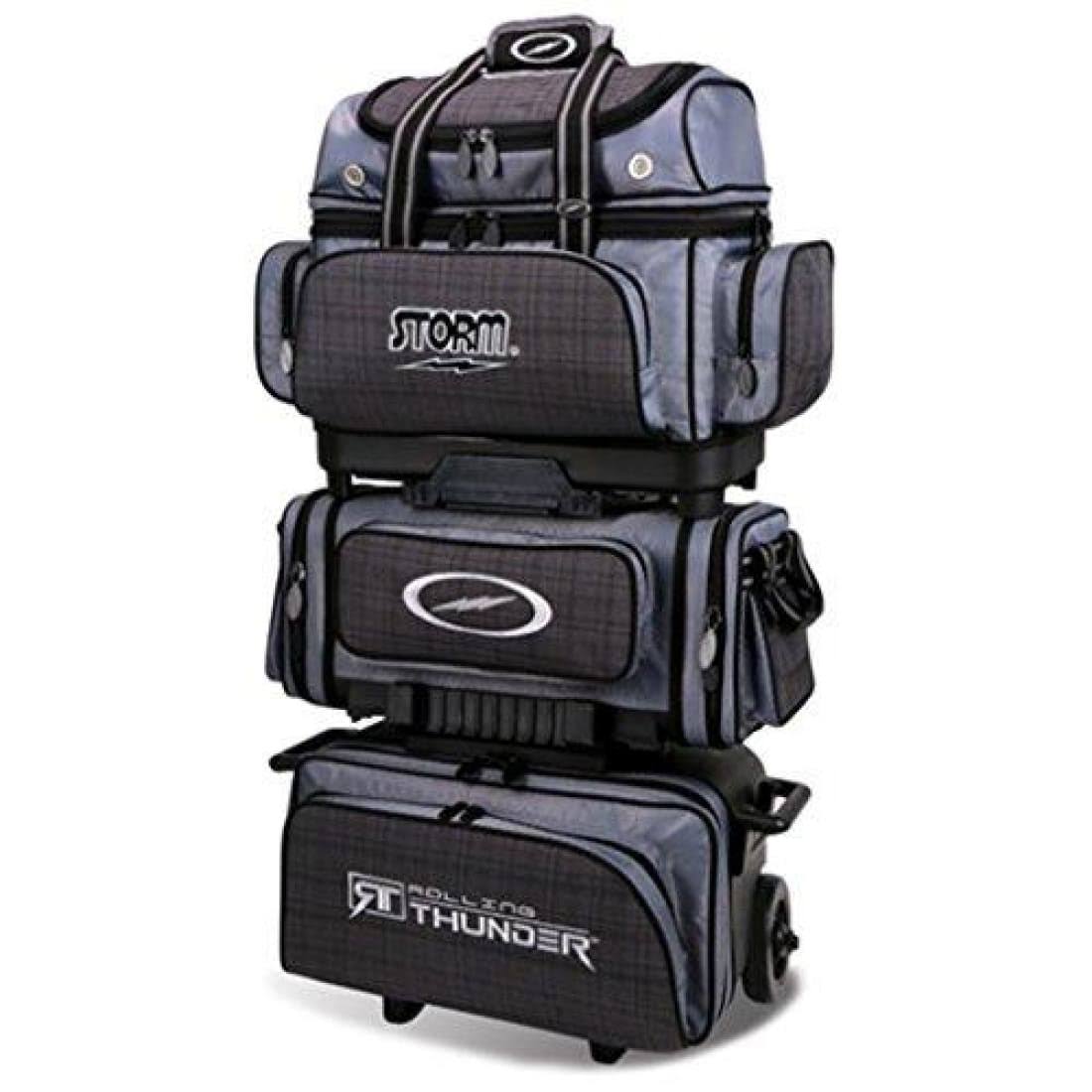 Storm Rolling Thunder 6-Ball Bowling Bag in Plaid, Gray and Black
