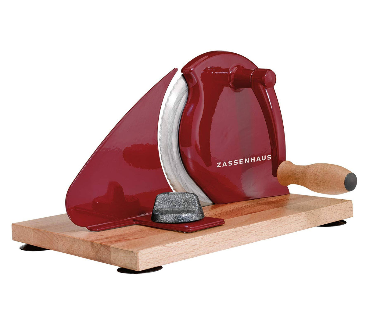 Red Zassenhaus Classic Manual Bread Slicer