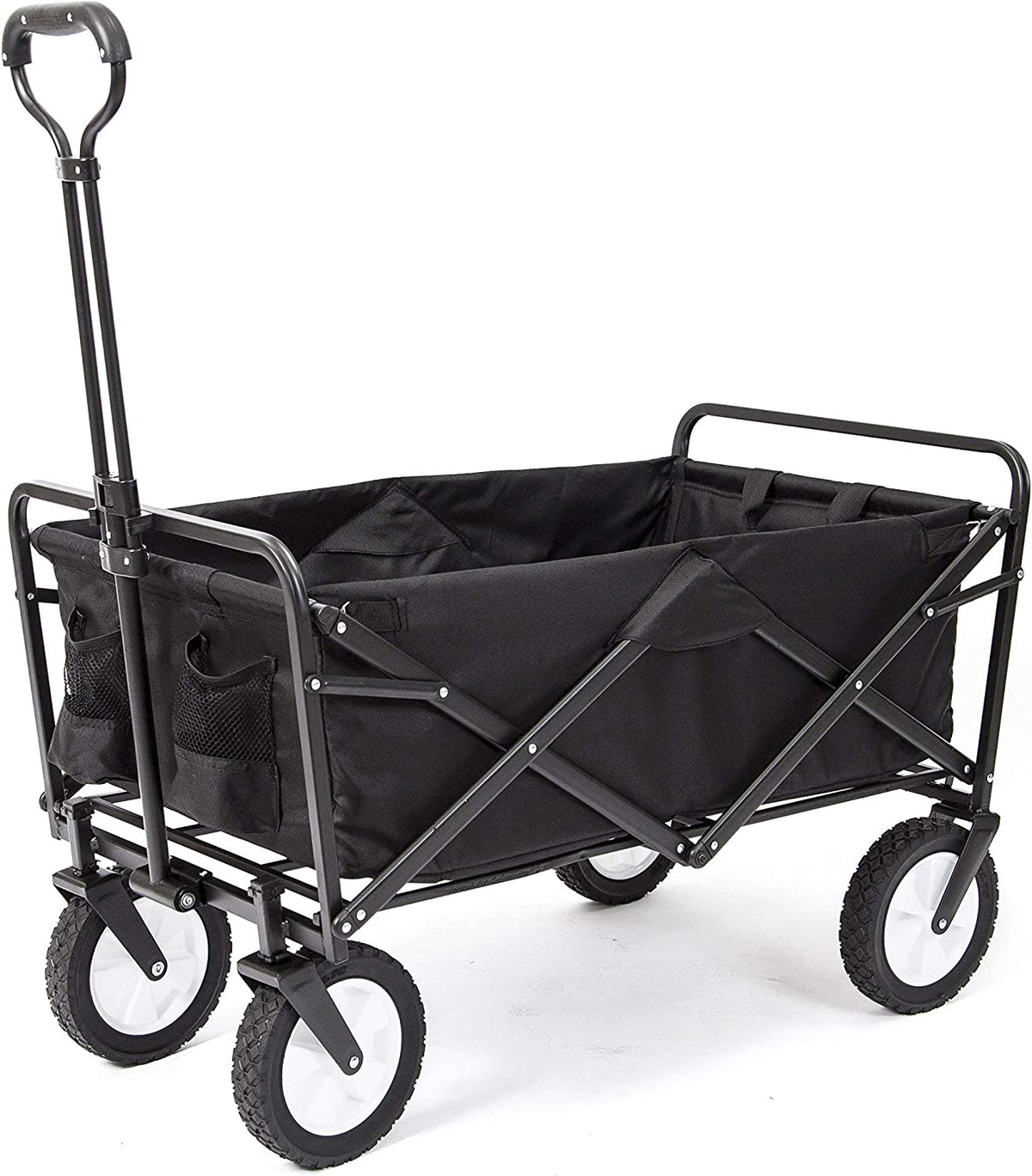 MacSports Collapsible Folding Utility Wagon for Outdoor Use, Black