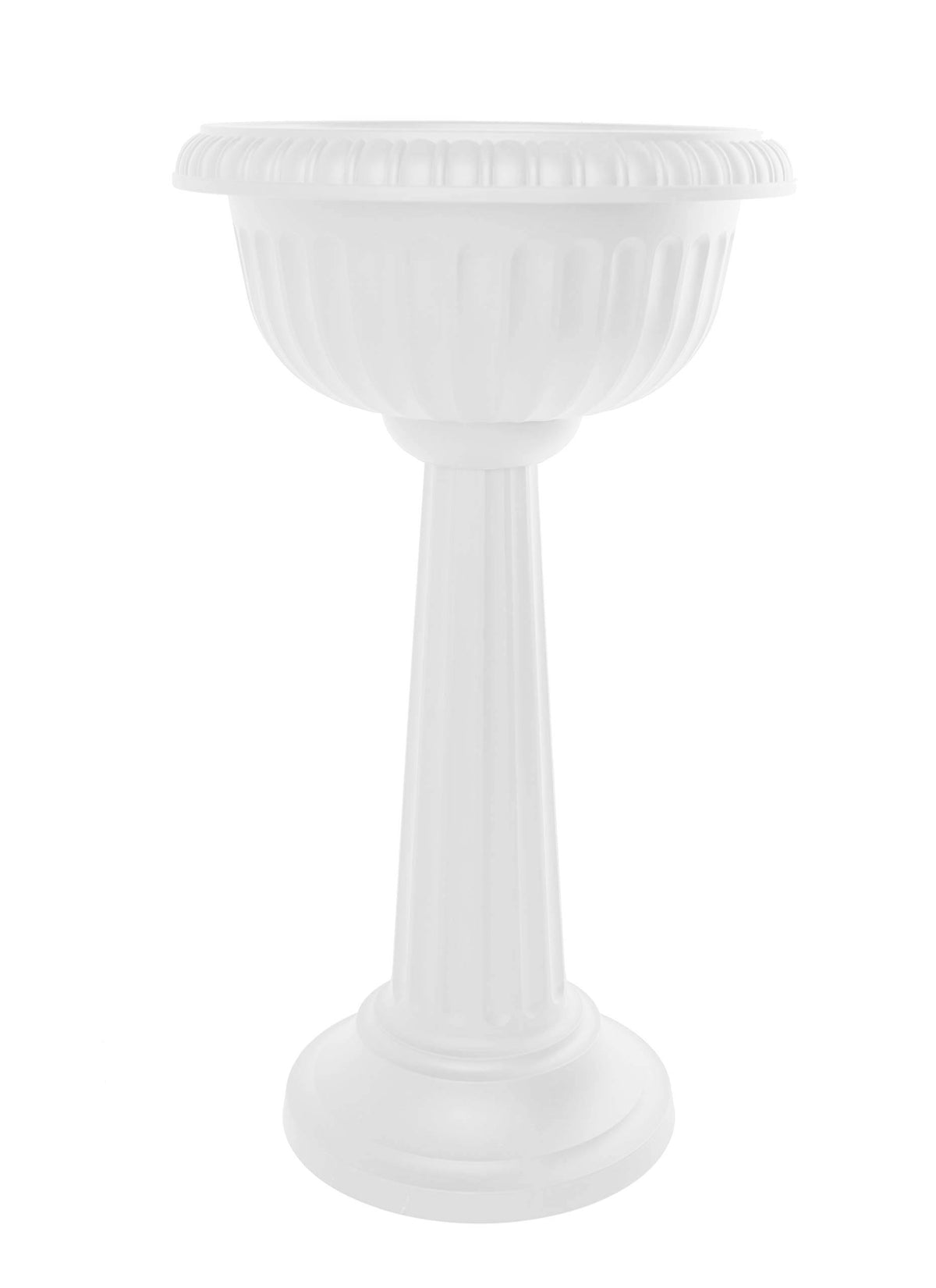 Bloem GU180-09 Tall Grecian Urn Pedestal Planter, 32, Casper White