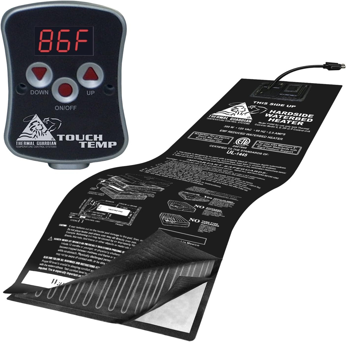 INNOMAX Thermal Guardian Touch Temperature Solid-State Waterbed Heater for Full-Watt Applications, Hardside Design