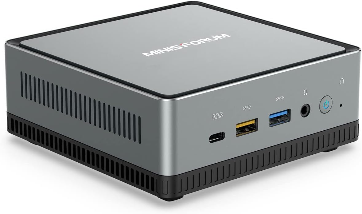 MINISFORUM EliteMini HX90 Mini PC with AMD Ryzen 9 5900HX, 32GB DDR4 RAM and 512GB SSD, 2.5Gbps LAN, Dual HDMI and Dual DP 4K@60Hz Outputs, 2X HDD Slots, 5X USB and AMD Radeon Graphics