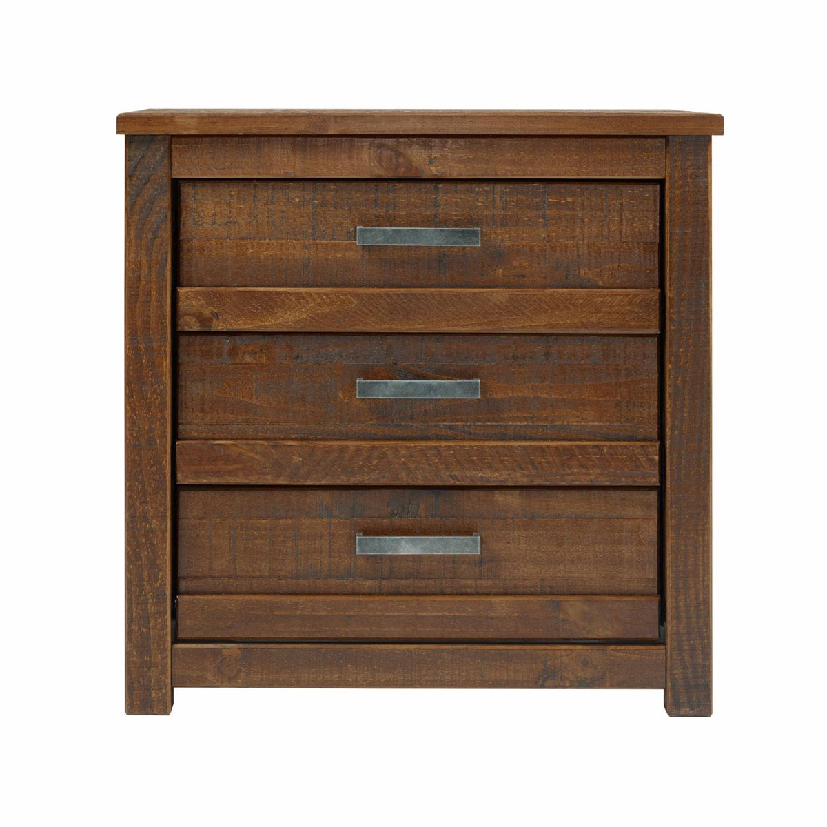Camaflexi Carmel Nightstand with 3 Drawers, Finished in Antique Walnut