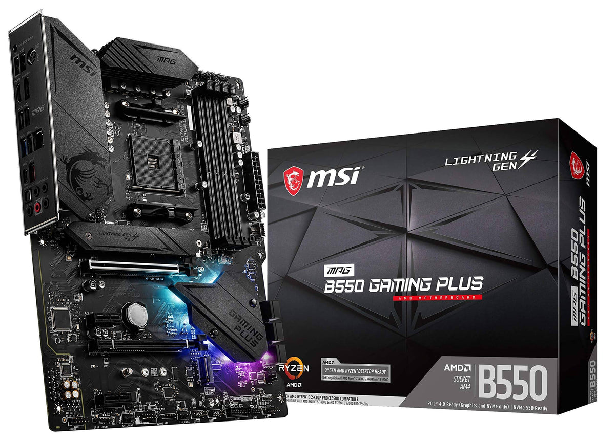 MSI MPG Gaming Plus ATX Motherboard for AMD AM4 Processors, B550
