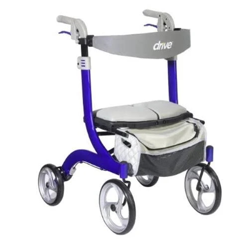 Nitro DLX Euro-Style Walker Rollator by Drive Medical, RTL10266BL-HS, Sleek Blue