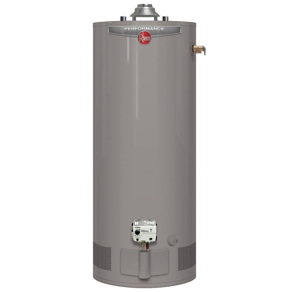 Rheem 40-Gallon Natural Gas Water Heater with 38,000 BTU Capacity