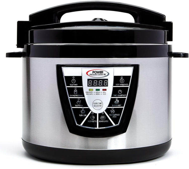 Power Pressure Cooker XL 10-Quart Multi-Cooker with 7 One-Touch Programs, Silver